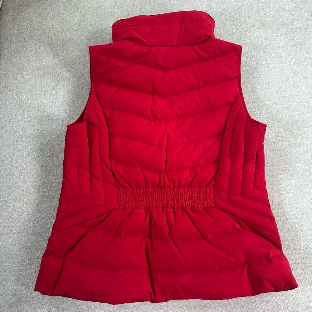Talbots Red Quilted Puffer Vest with Gold Hardware. Large. - Picture 2 of 7